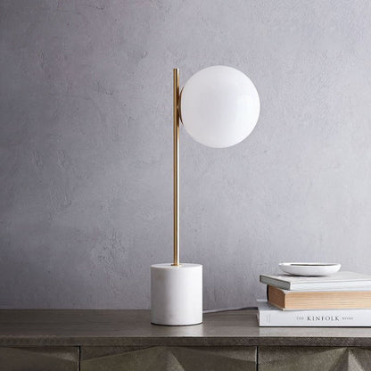 MarbleGlow - Modern Sfärisk Bordslampa med Marmorbas