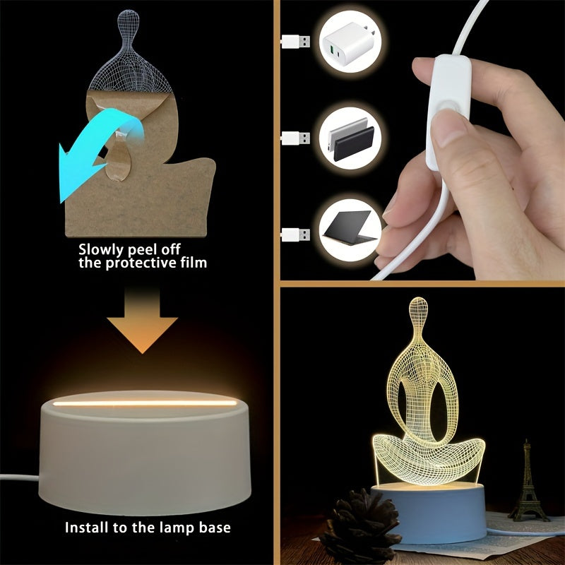 ZenLight - 3D Yoga Nattlampa med USB-anslutning