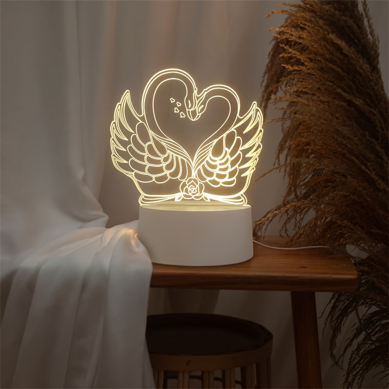 ZwaanLicht - USB-driven 3D LED Bordslampa med Akrylram