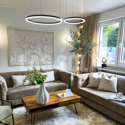 Arisha Modern Stor Hänglampa Vit Metall Sovrum Vardagsrum Tir-Cirkel