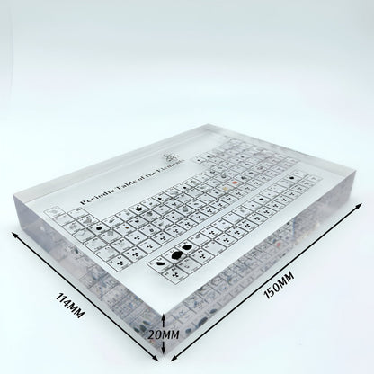 Periodiskt system med riktiga element – Dekorativ akrylskärm