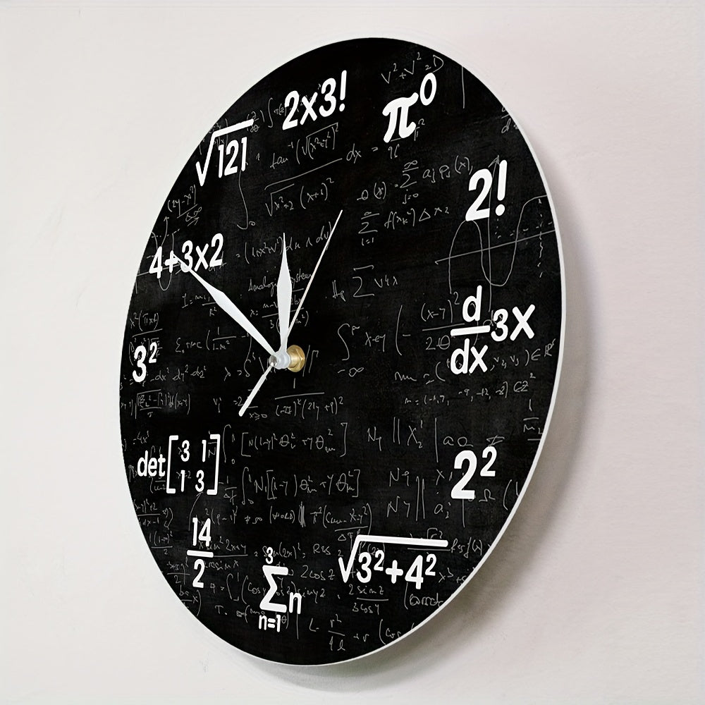MathMirror - Stilla Akryl Väggklocka med Matematiska Formler