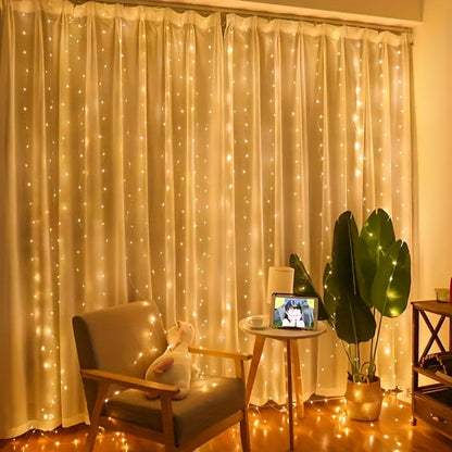 Fairy Lights Gardin Varmvit LED USB Set