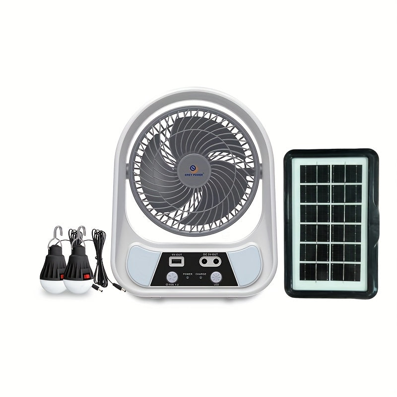 Carvallo-Ventilator SolventoGo | Med LED-nattljus & USB-powerbank | Bärbar & Uppladdningsbar | För camping & nödsituationer
