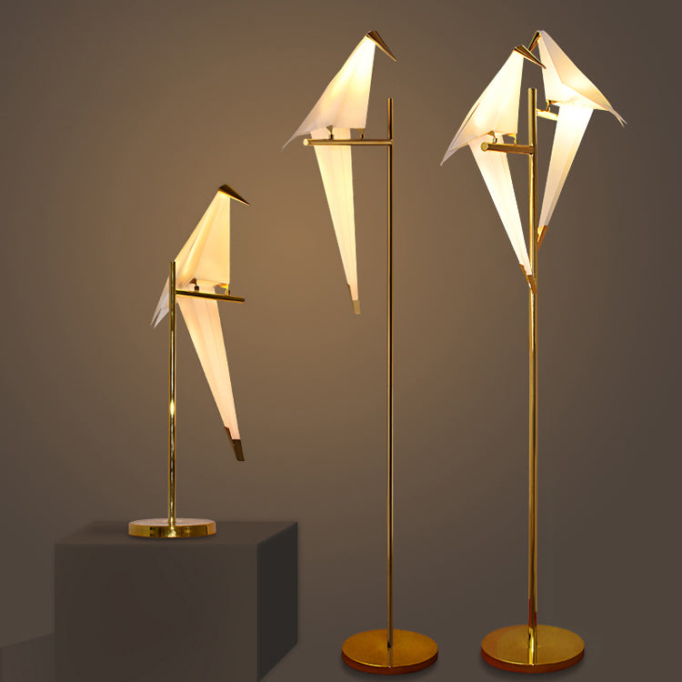 Modern Origami Bird Golvlampa