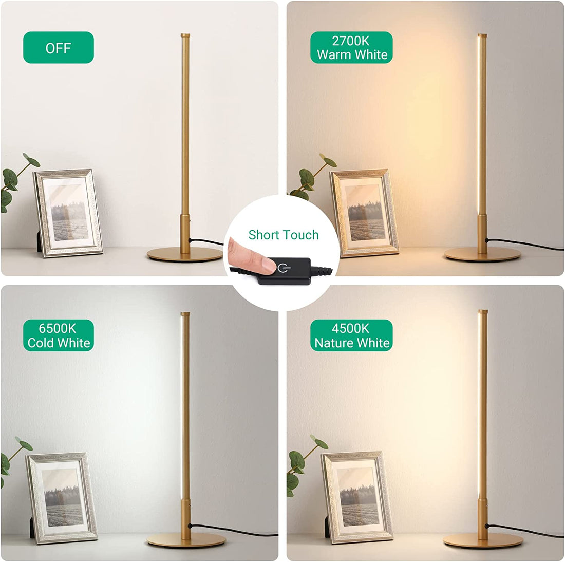 Guld Bordslykta med Minimalistisk Design