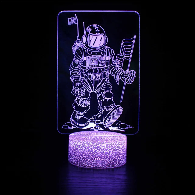 LumiRocket - 3D LED Nattlampa med Färgförändring och Optisk Illusion