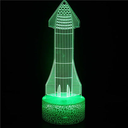 LumiRocket - 3D LED Nattlampa med Färgförändring och Optisk Illusion