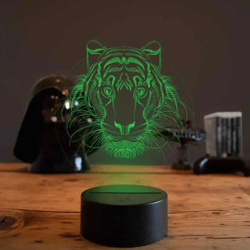LumiVision - 3D LED Bordslampa med Optisk Illusion och Dimbar Belysning