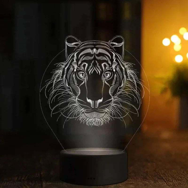 LumiVision - 3D LED Bordslampa med Optisk Illusion och Dimbar Belysning