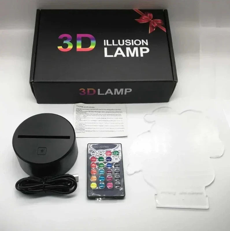 LumiVision - 3D LED Bordslampa med Optisk Illusion och Dimbar Belysning