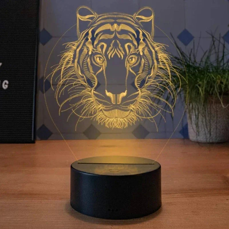 LumiVision - 3D LED Bordslampa med Optisk Illusion och Dimbar Belysning