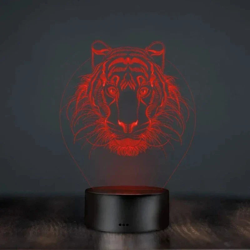 LumiVision - 3D LED Bordslampa med Optisk Illusion och Dimbar Belysning