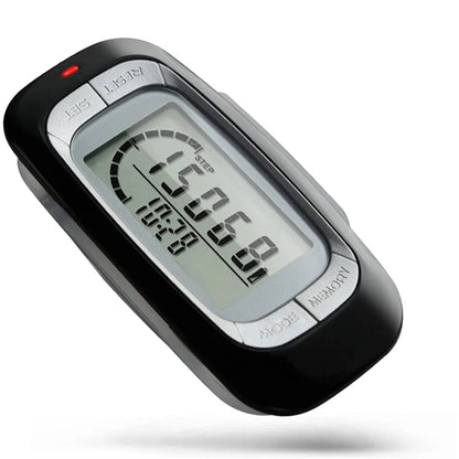 Luxora Walking 3D Pedometer med Klipp och Rem Plus 30 Dagars Minne Noggrant Stegräknare