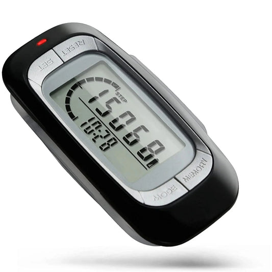 Luxora Walking 3D Pedometer med Klipp och Rem Plus 30 Dagars Minne Noggrant Stegräknare