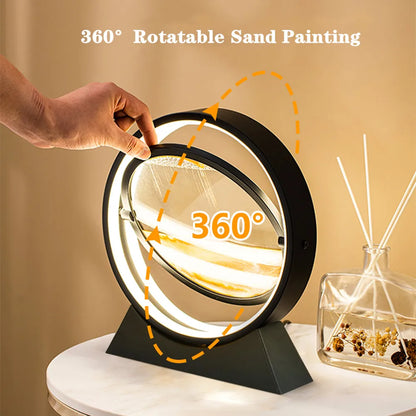 GlowHour - 3D Sandtimer Bordslampa med LED-belysning för Stämningsfull Dekoration