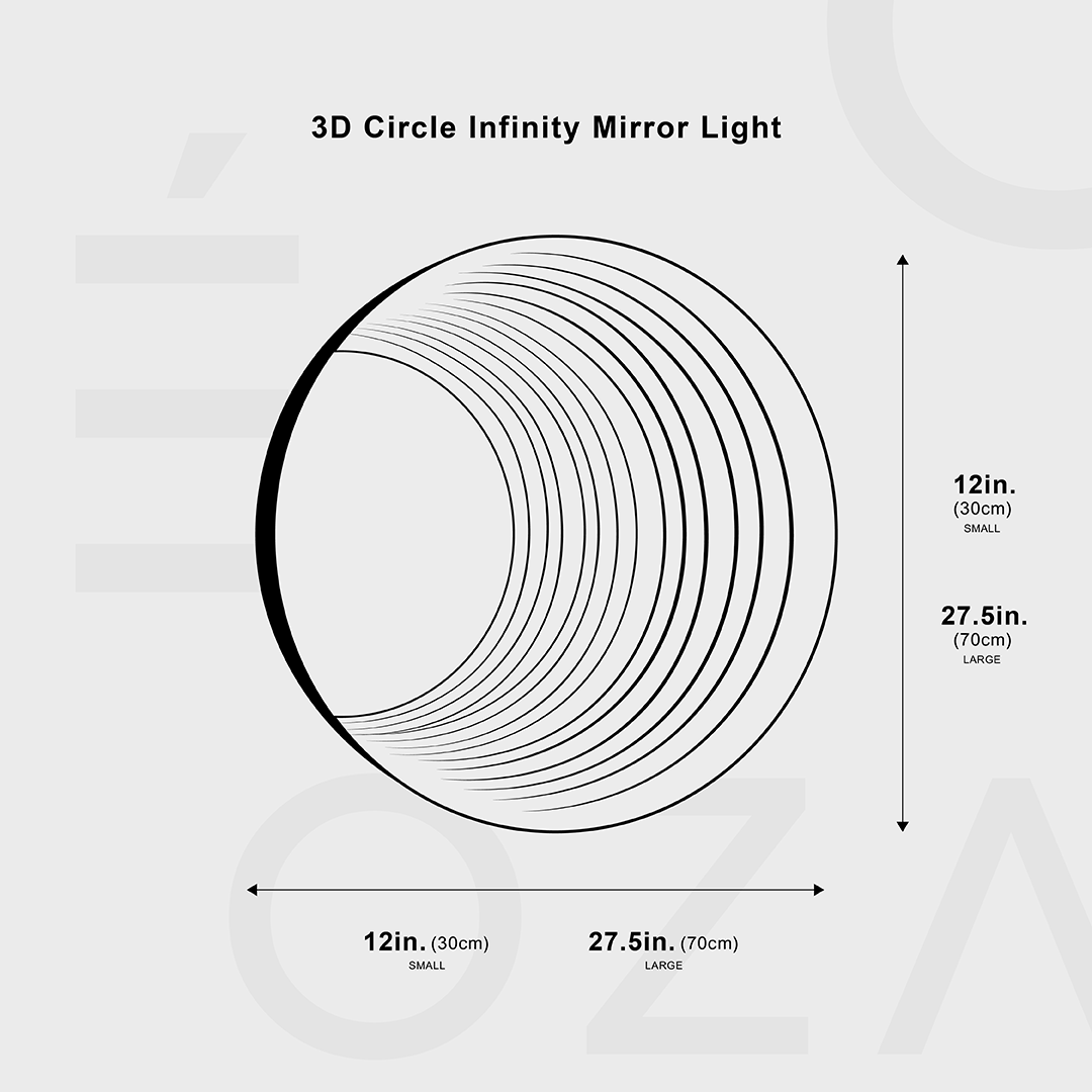 3D Cirkel Infinity Spegel Vägglampa