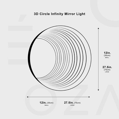 3D Cirkel Infinity Spegel Vägglampa