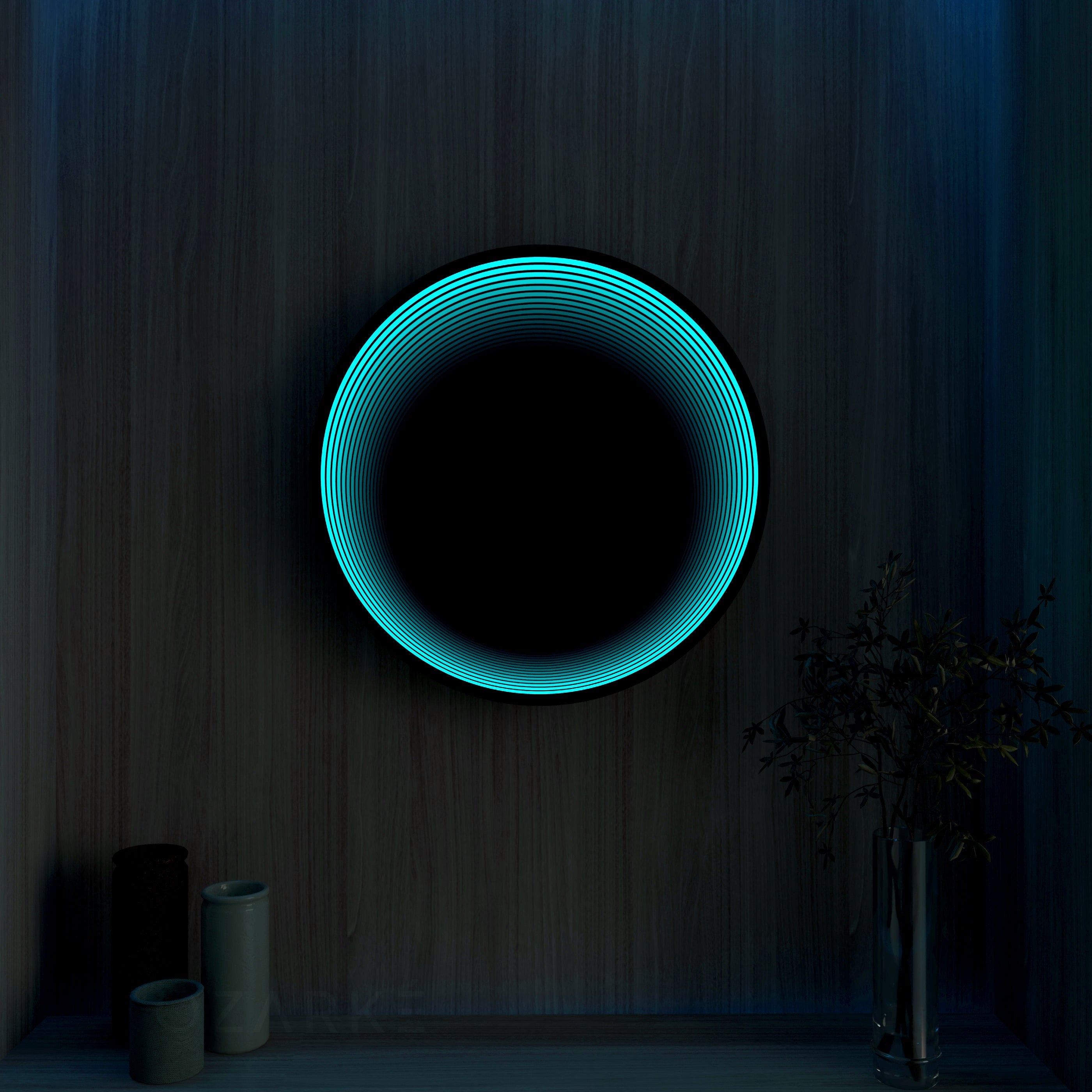 3D Cirkel Infinity Spegel Vägglampa