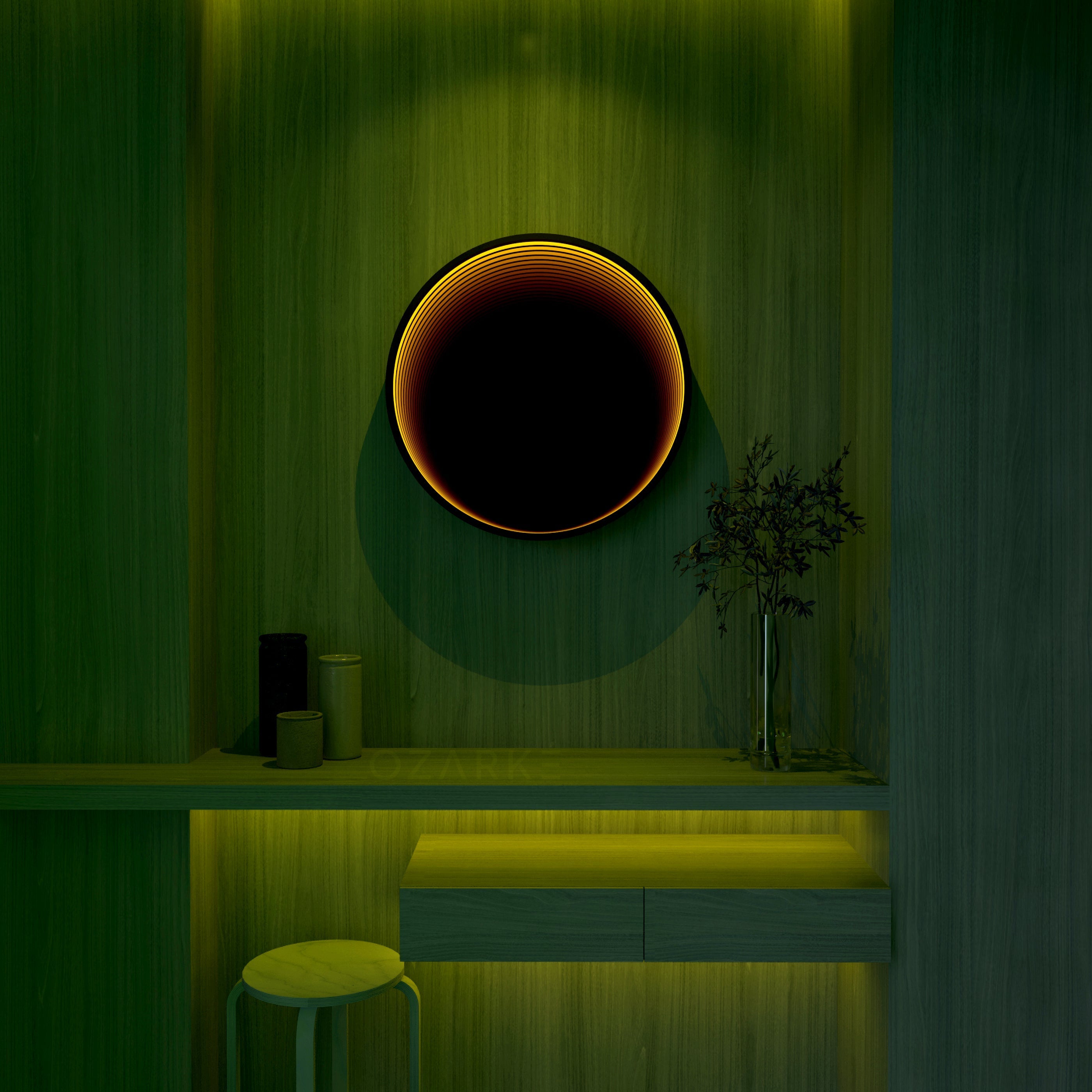 3D Cirkel Infinity Spegel Vägglampa
