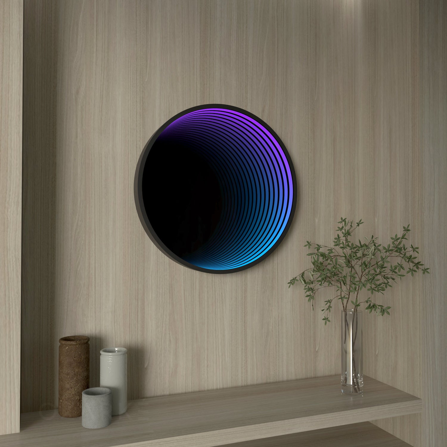 3D Cirkel Infinity Spegel Vägglampa