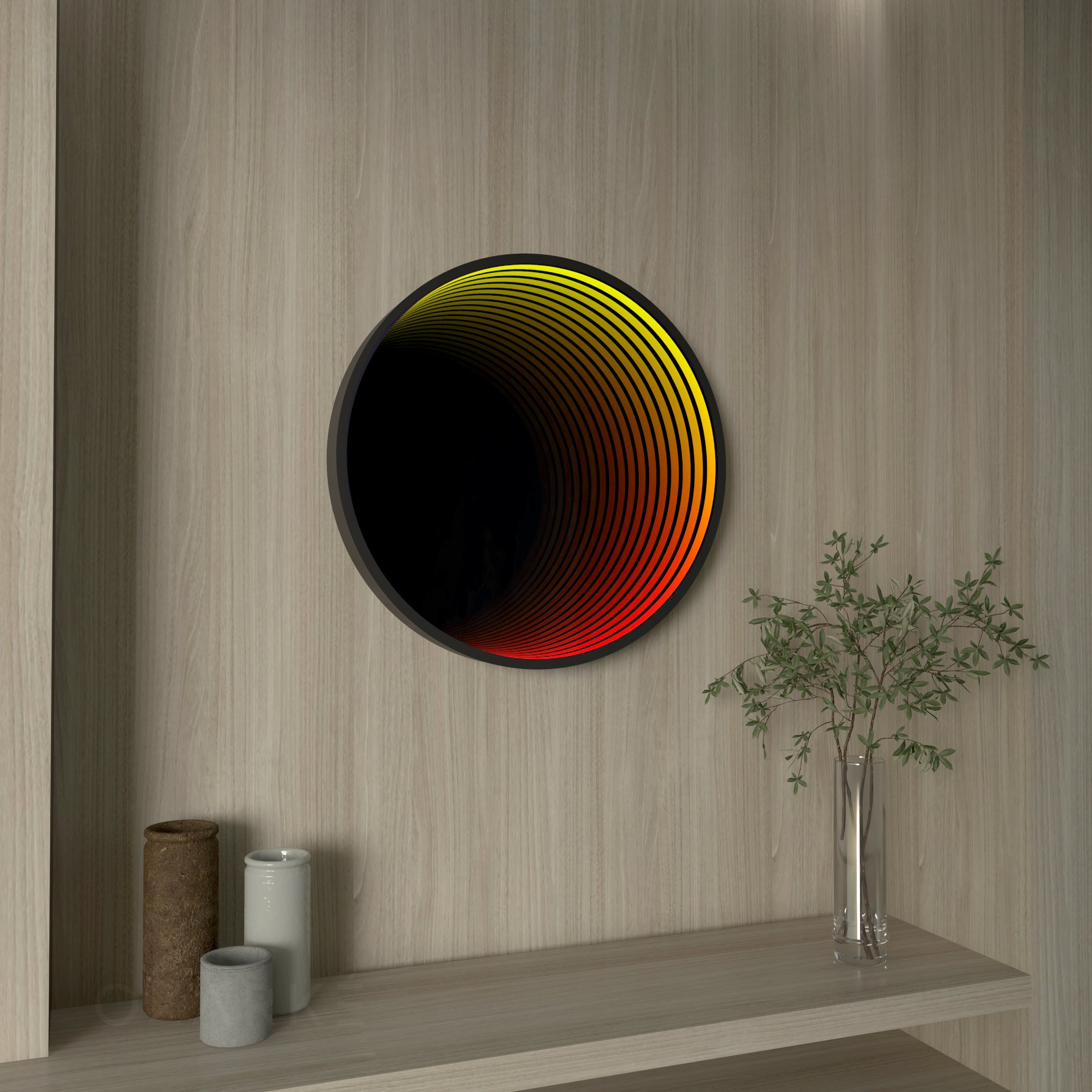 3D Cirkel Infinity Spegel Vägglampa