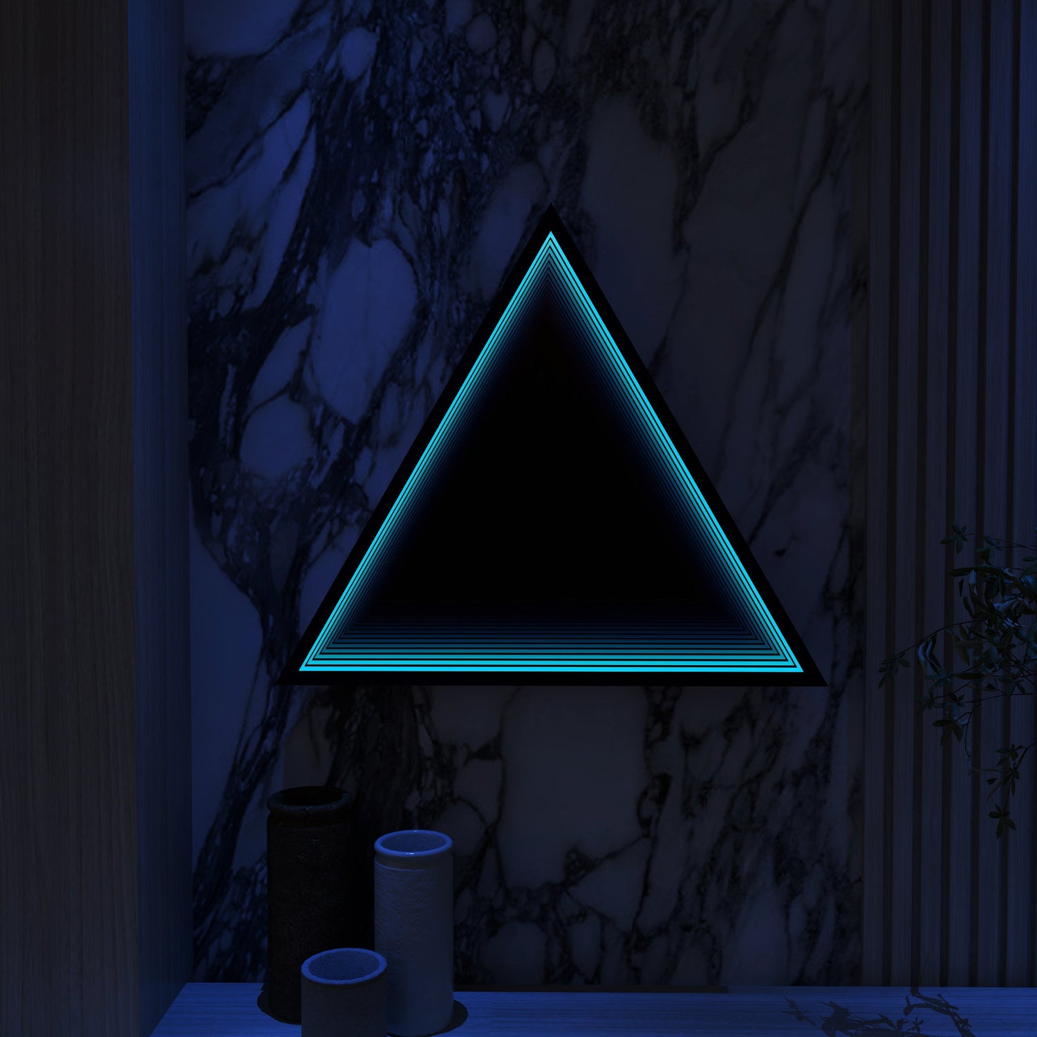 3D Triangel Oändlighet Spegel Vägglampa