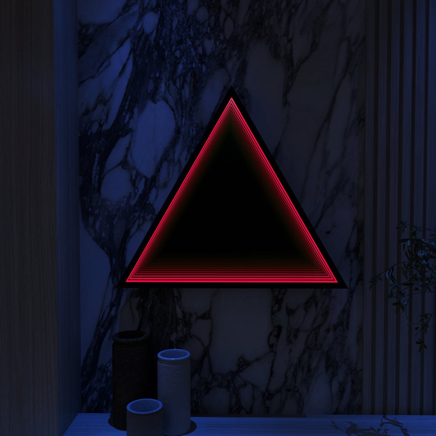 3D Triangel Oändlighet Spegel Vägglampa