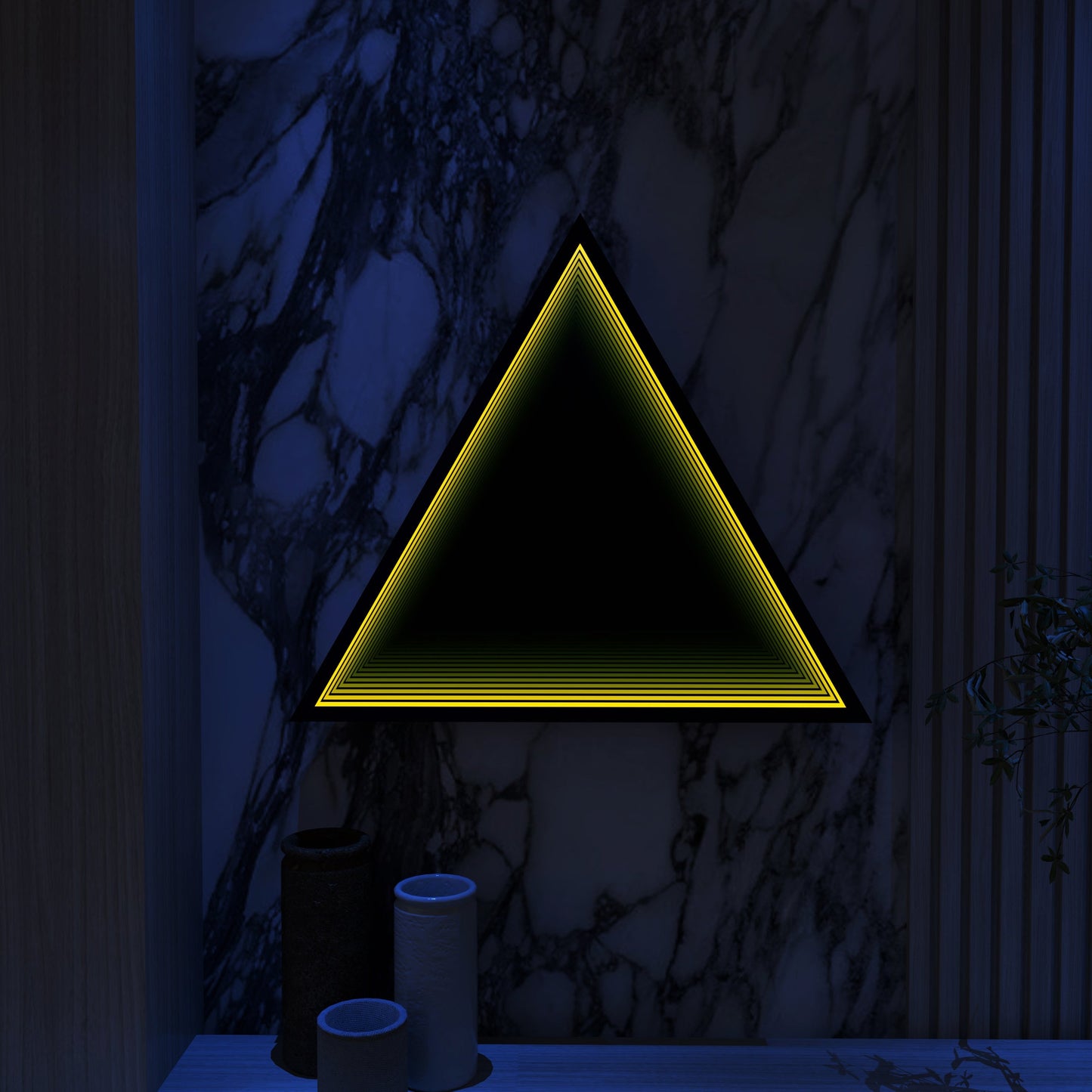 3D Triangel Oändlighet Spegel Vägglampa