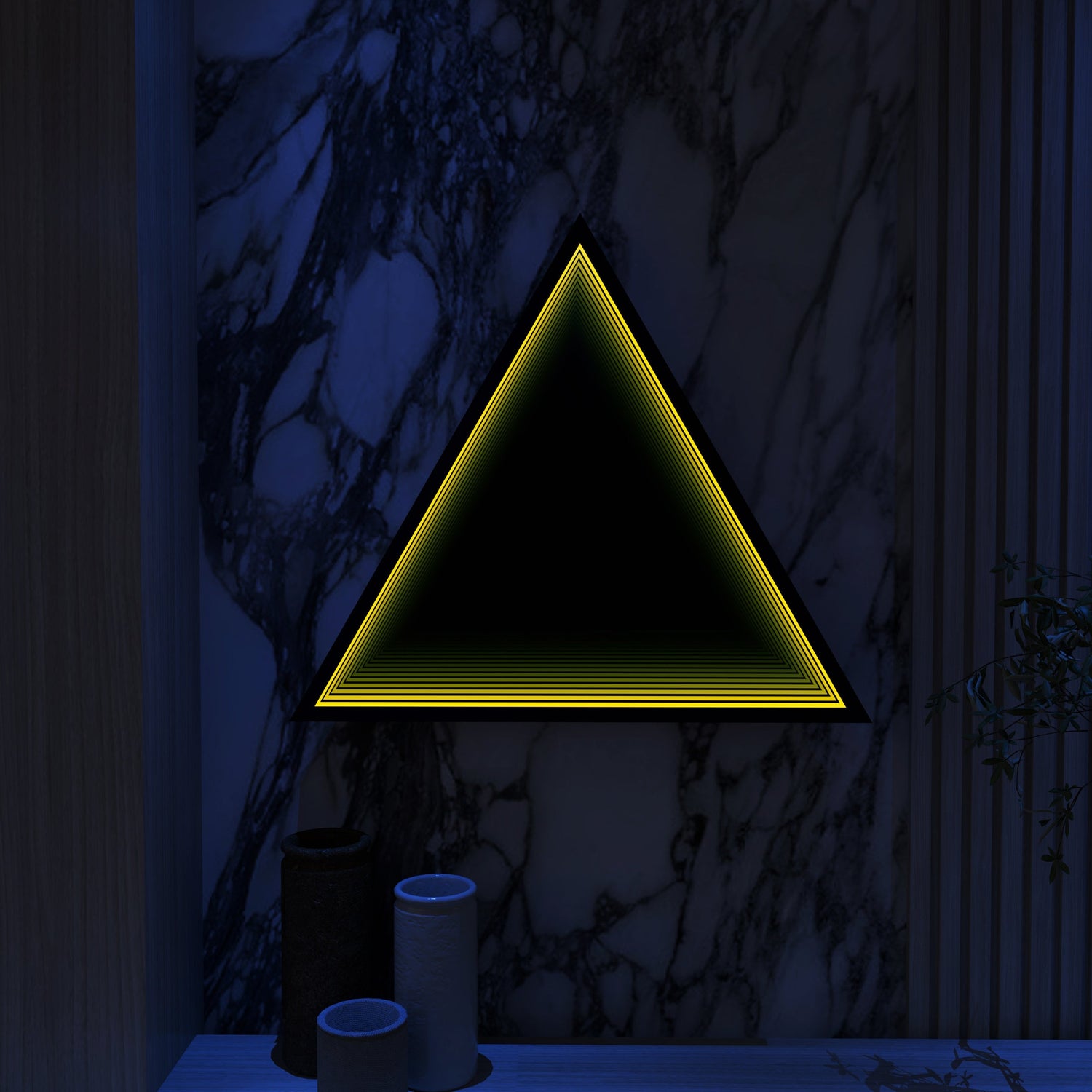 3D Triangel Oändlighet Spegel Vägglampa