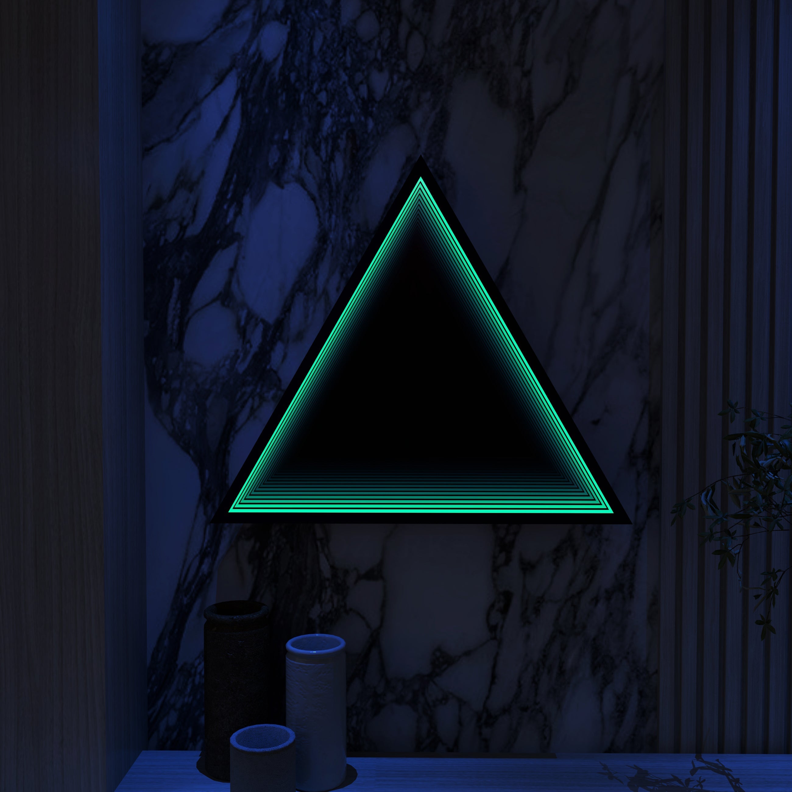 3D Triangel Oändlighet Spegel Vägglampa