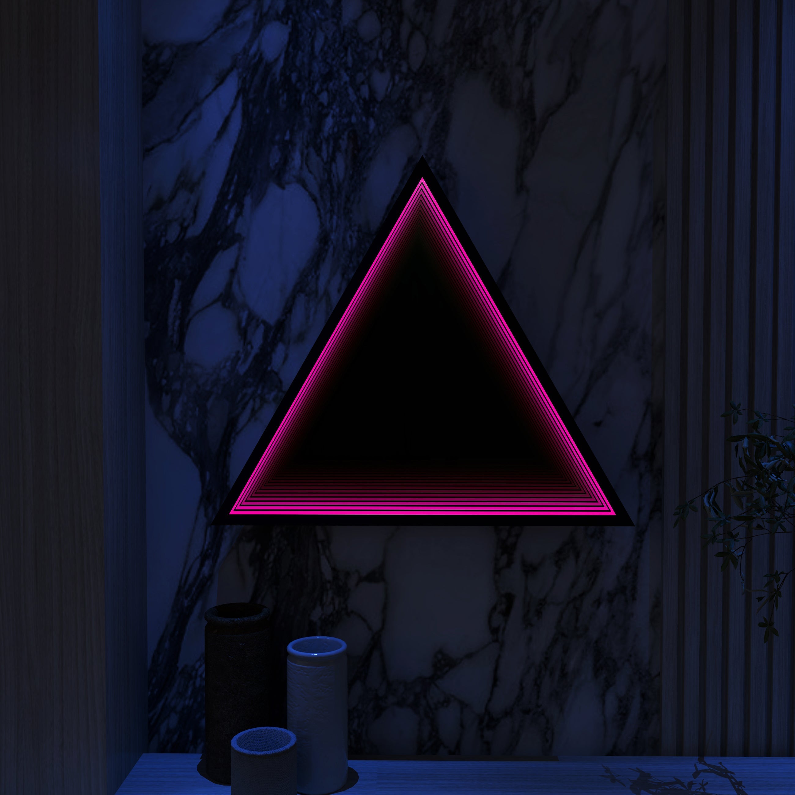 3D Triangel Oändlighet Spegel Vägglampa
