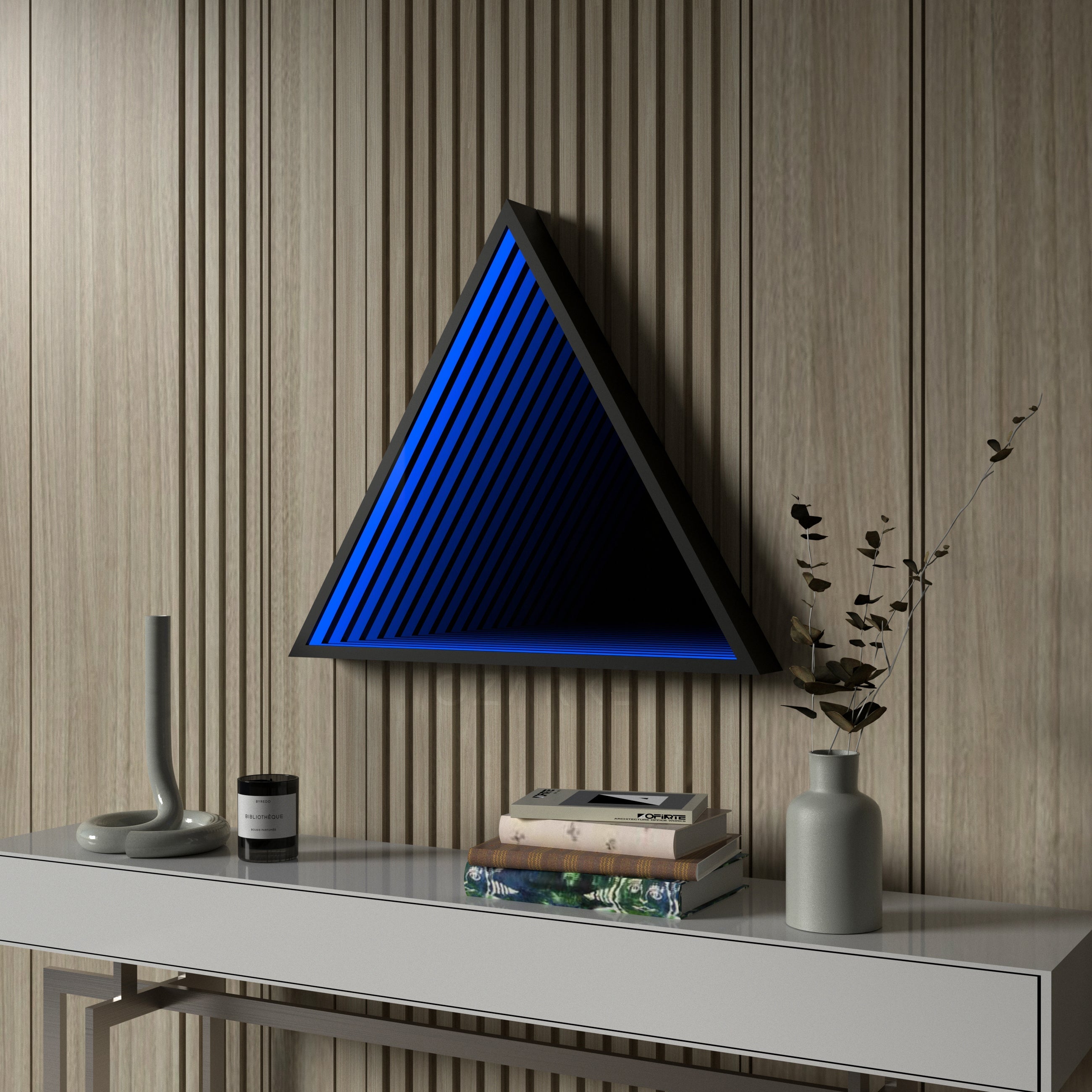 3D Triangel Oändlighet Spegel Vägglampa