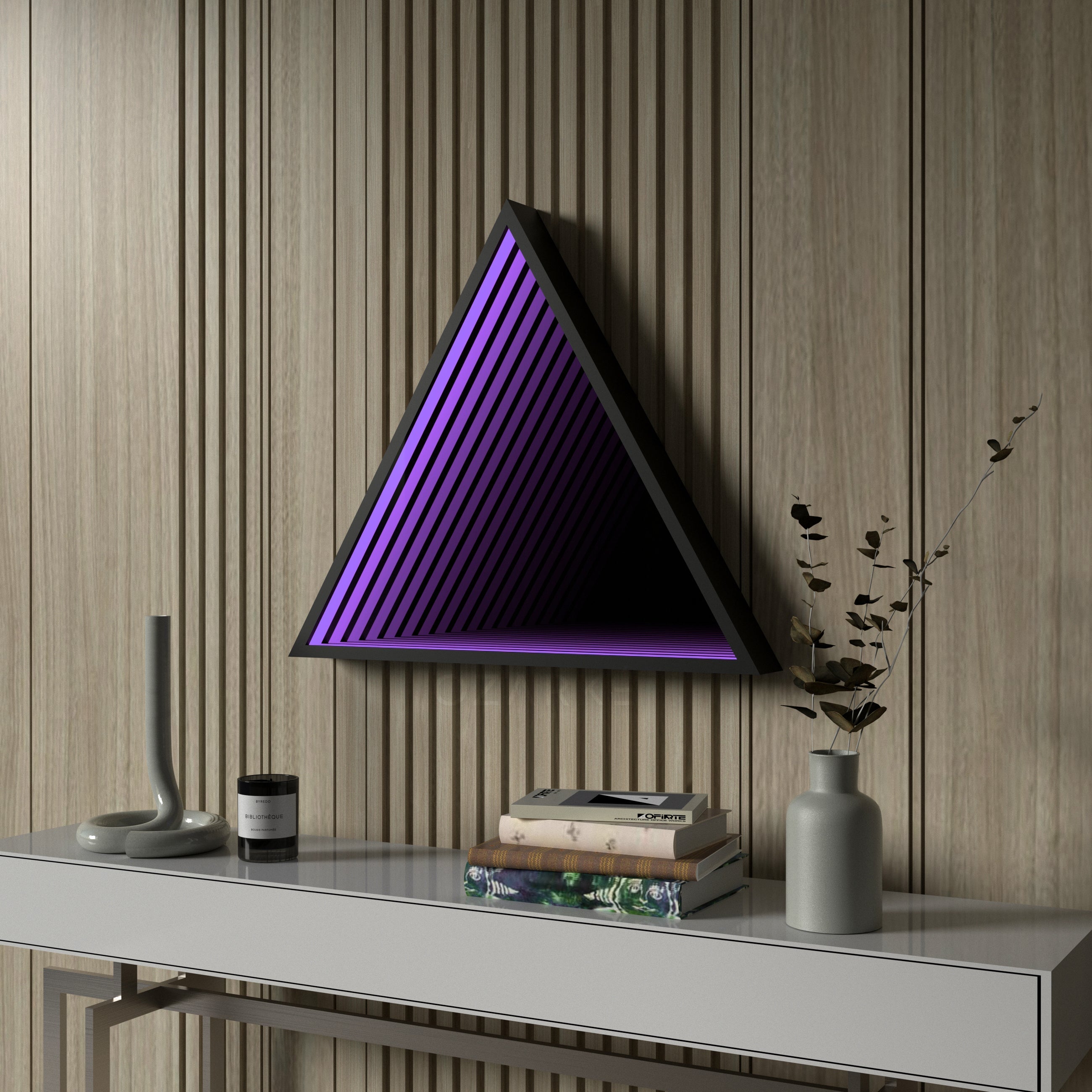 3D Triangel Oändlighet Spegel Vägglampa