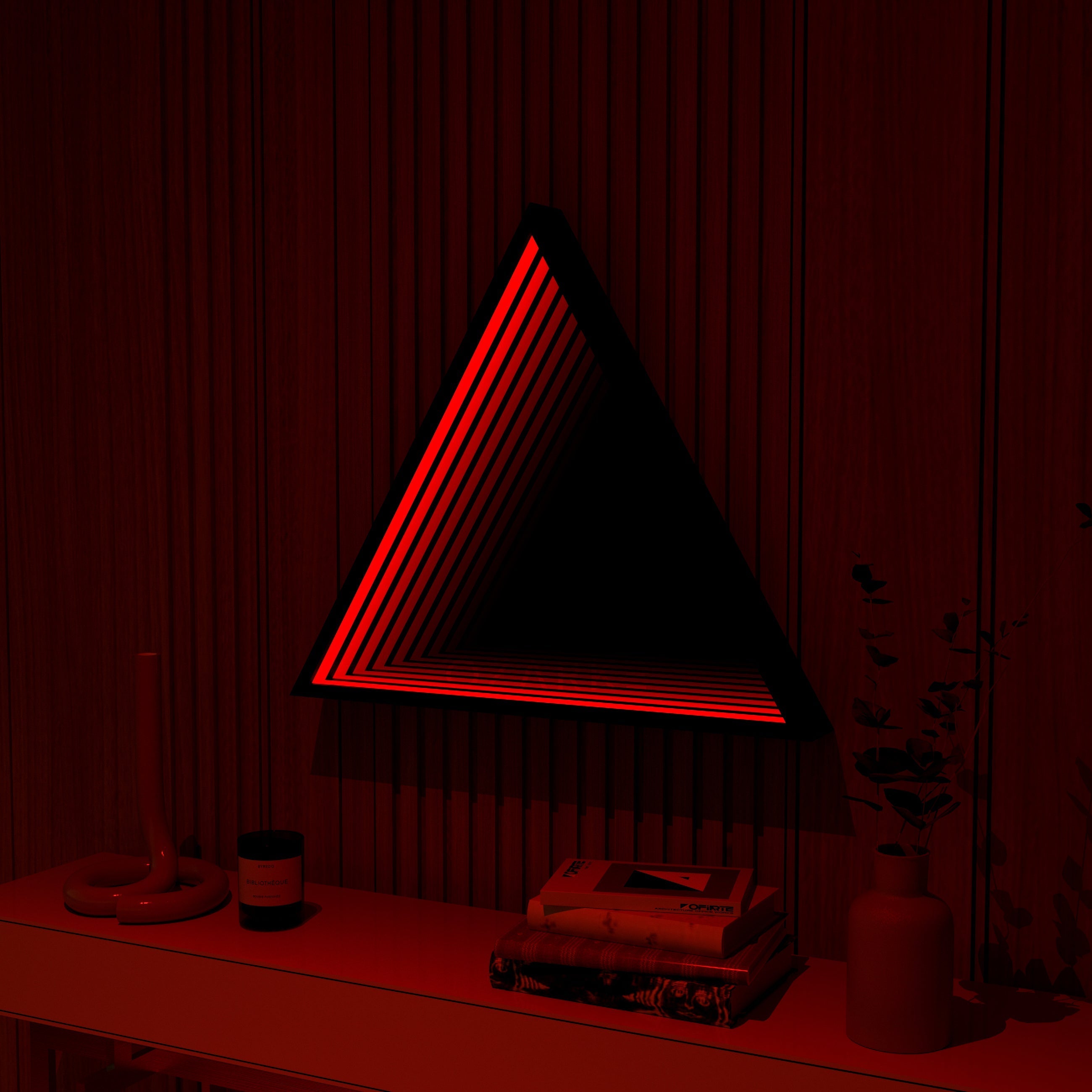3D Triangel Oändlighet Spegel Vägglampa