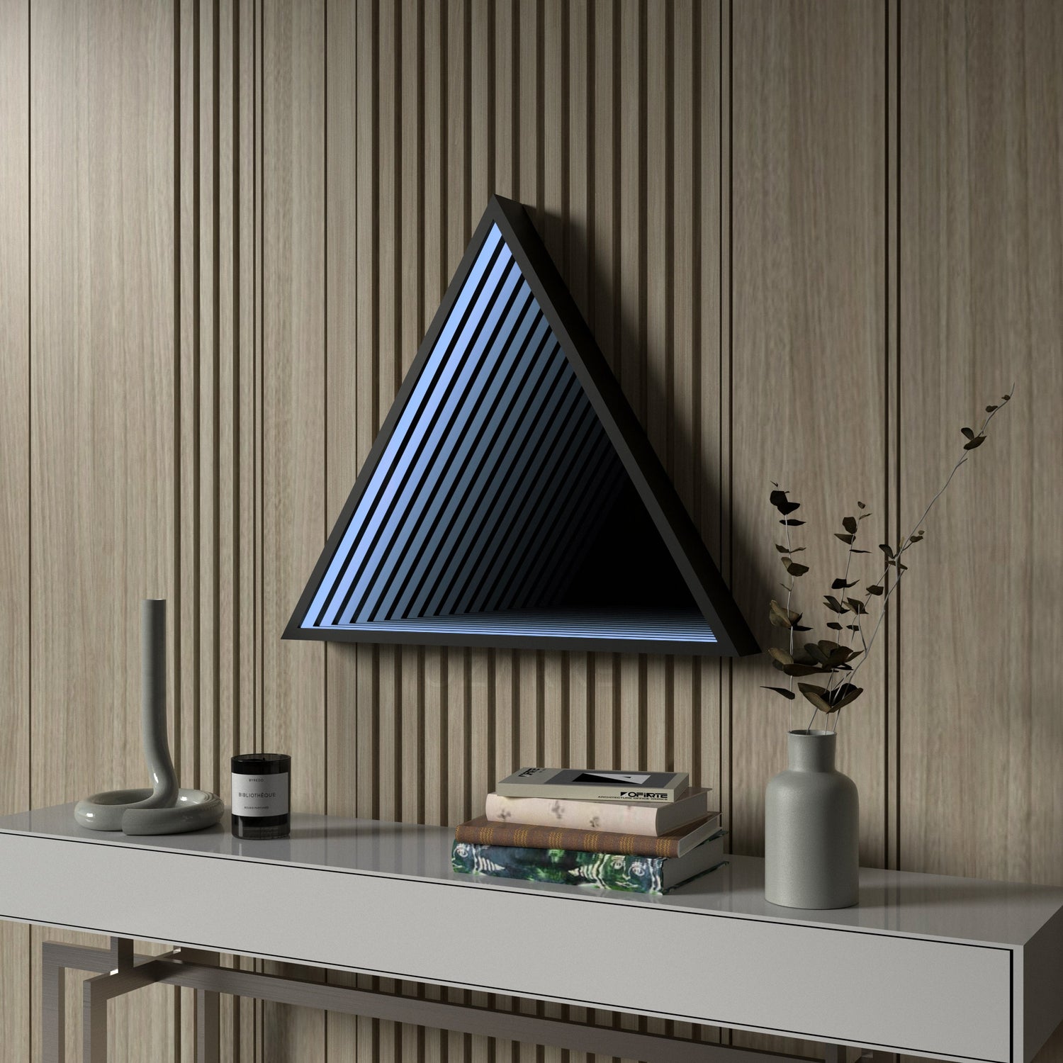 3D Triangel Oändlighet Spegel Vägglampa