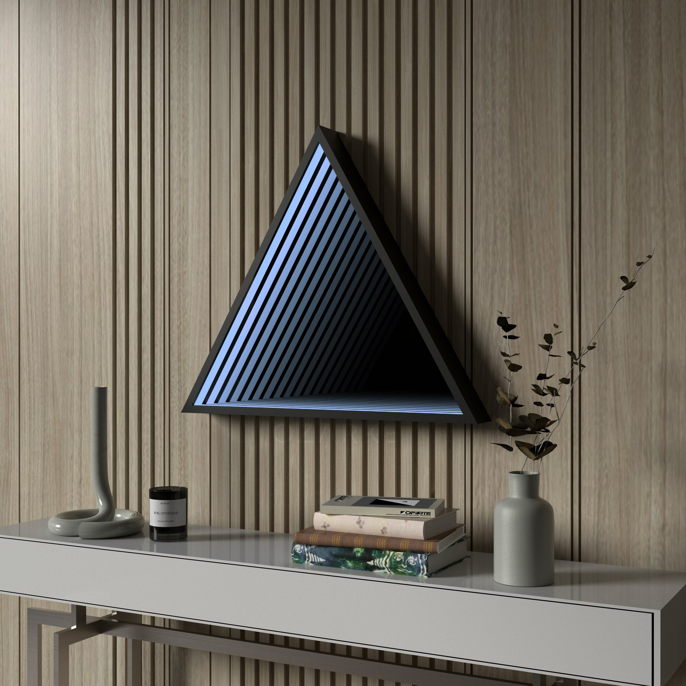 3D Triangel Oändlighet Spegel Vägglampa