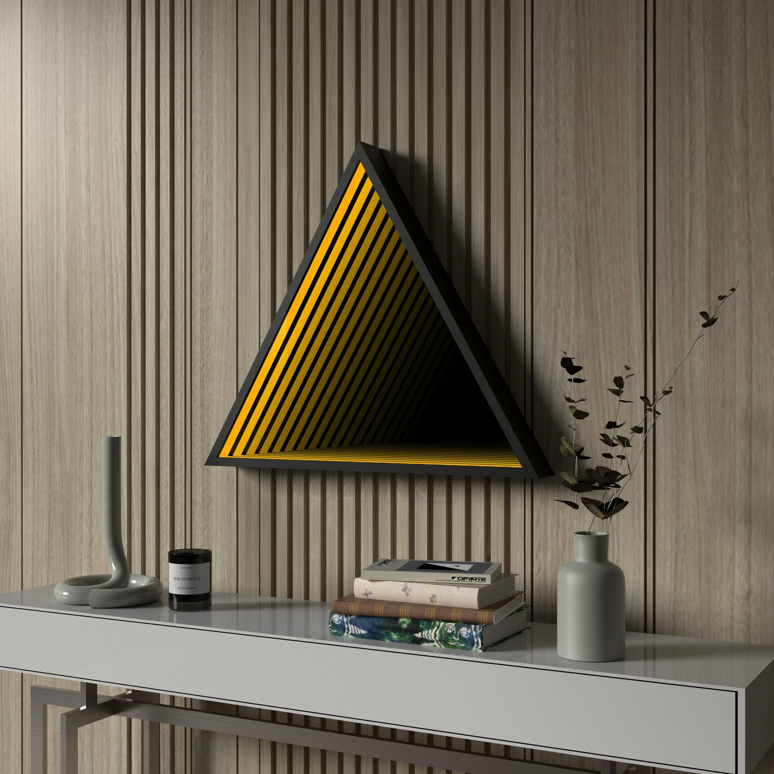 3D Triangel Oändlighet Spegel Vägglampa