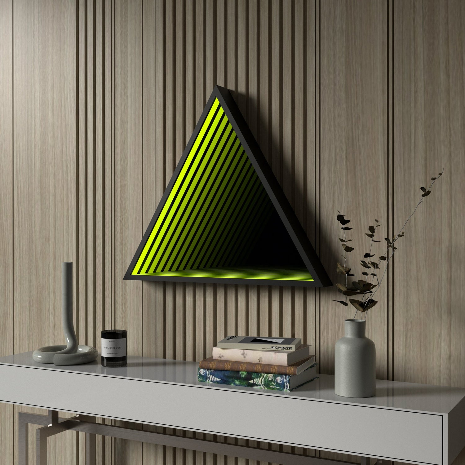 3D Triangel Oändlighet Spegel Vägglampa