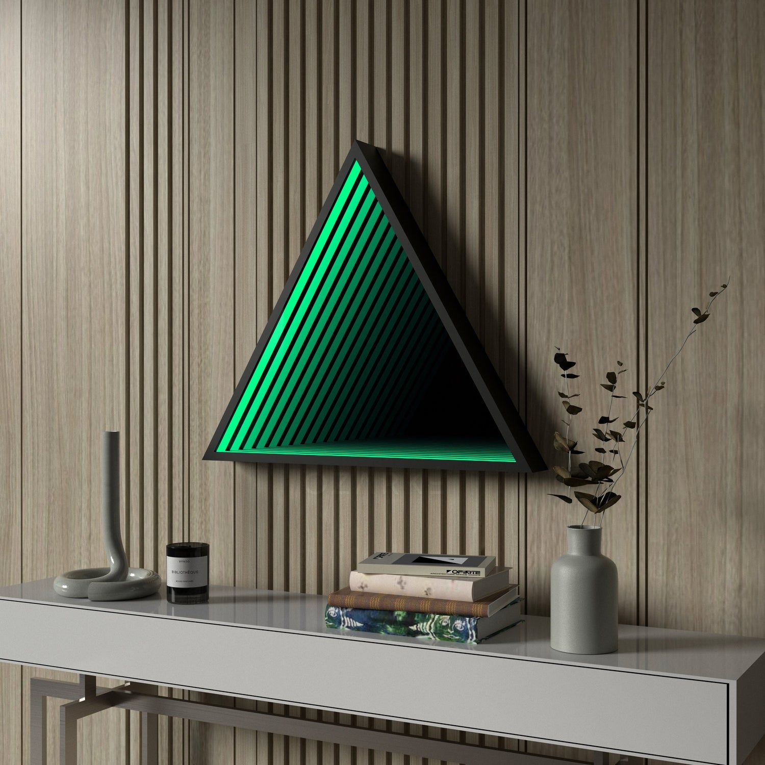 3D Triangel Oändlighet Spegel Vägglampa