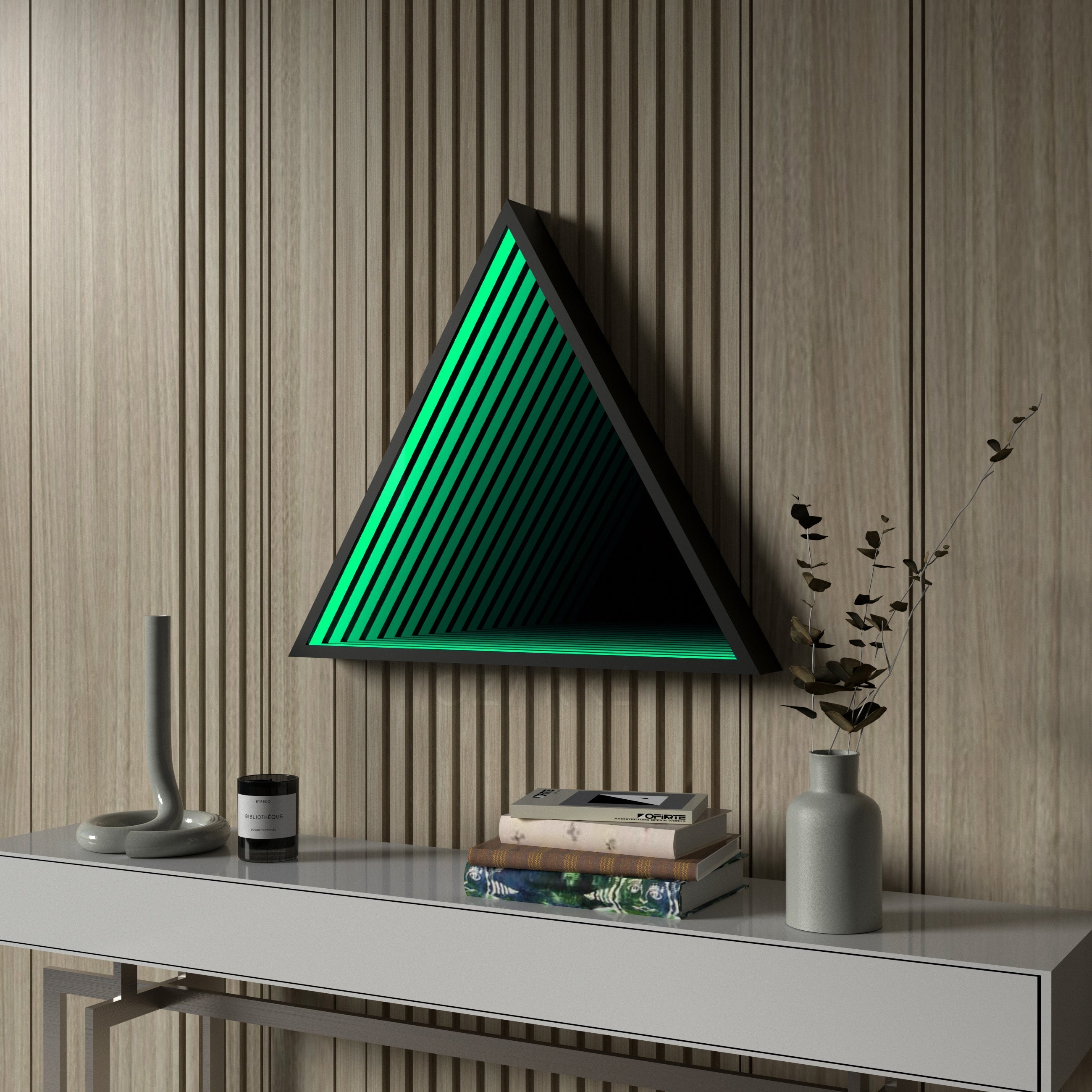 3D Triangel Oändlighet Spegel Vägglampa