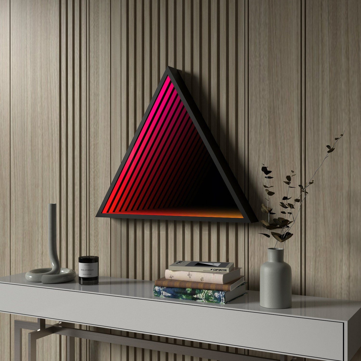 3D Triangel Oändlighet Spegel Vägglampa