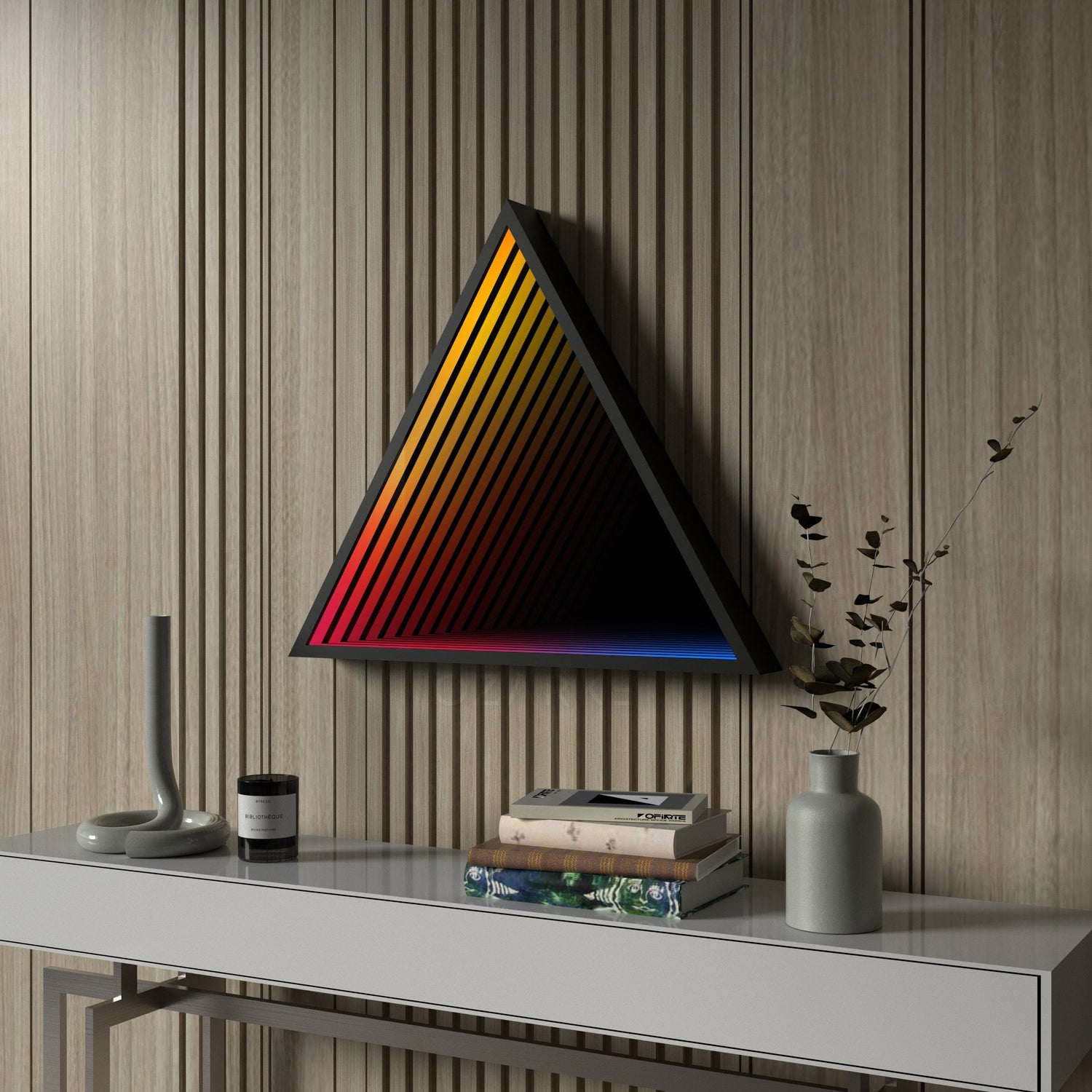 3D Triangel Oändlighet Spegel Vägglampa