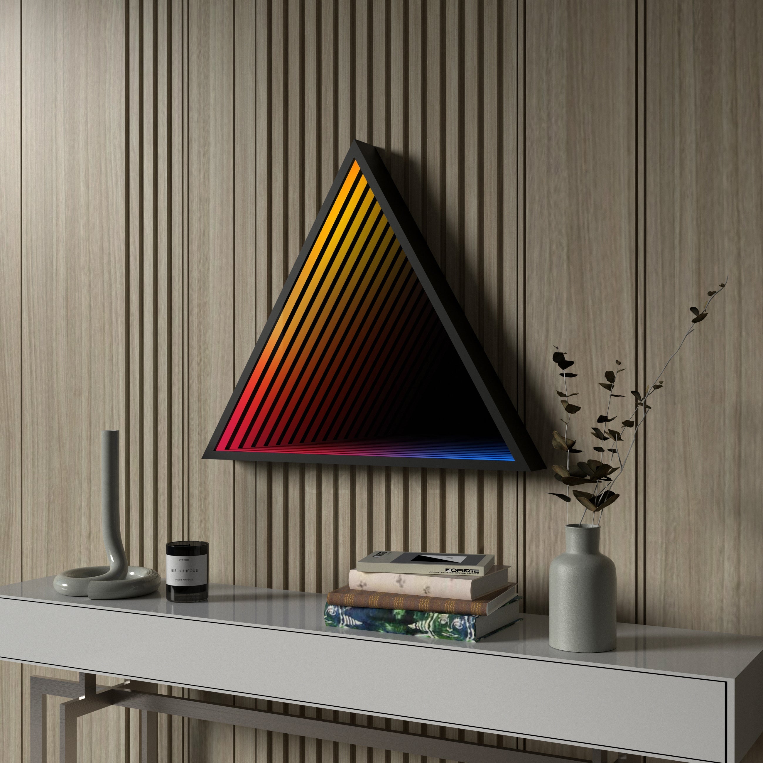 3D Triangel Oändlighet Spegel Vägglampa