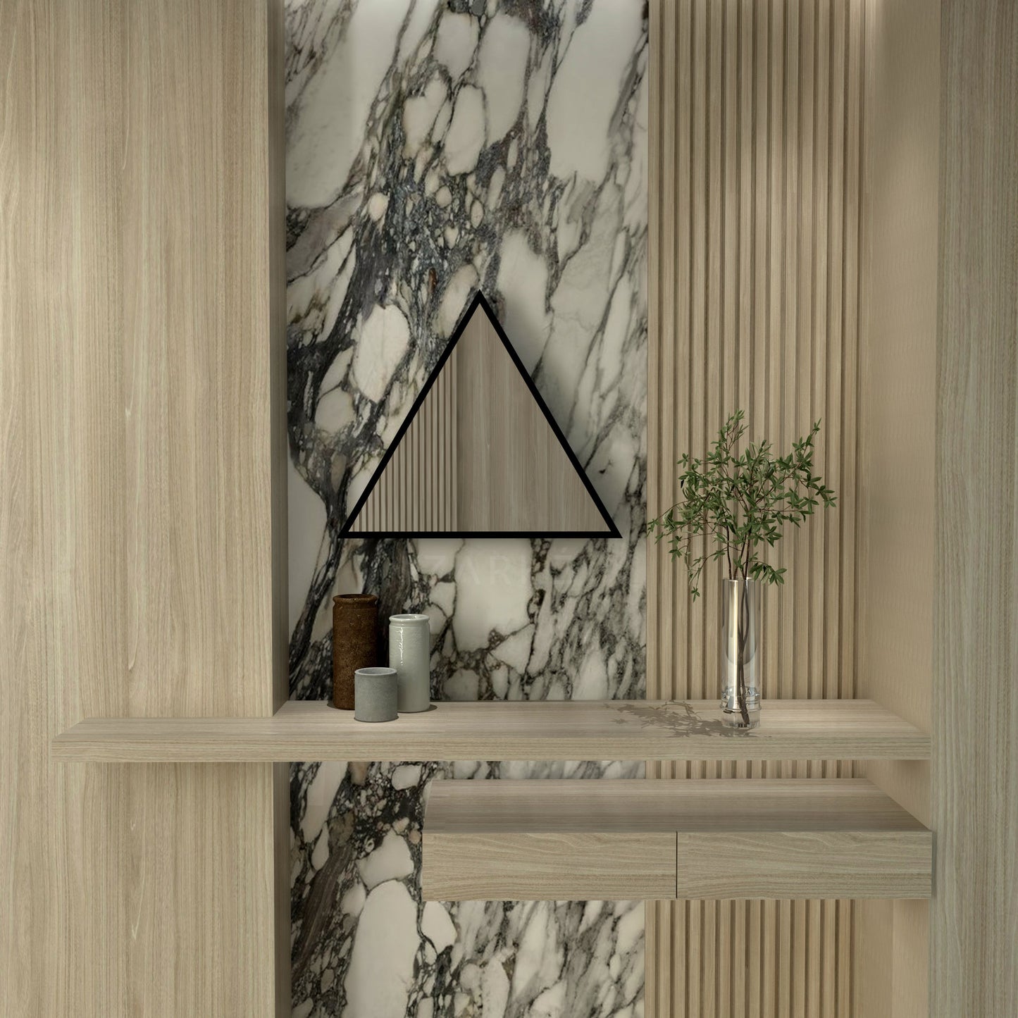 3D Triangel Oändlighet Spegel Vägglampa