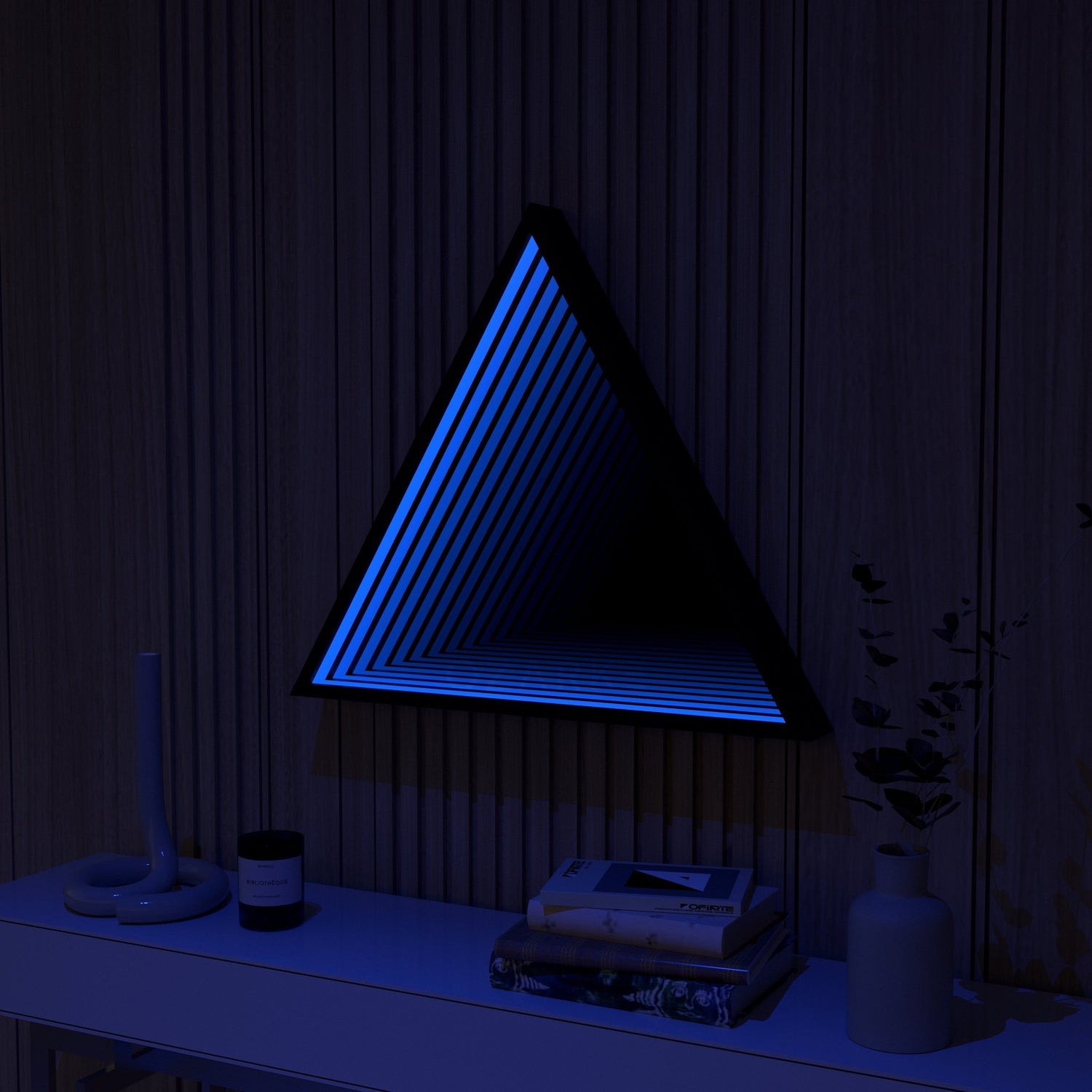 3D Triangel Oändlighet Spegel Vägglampa