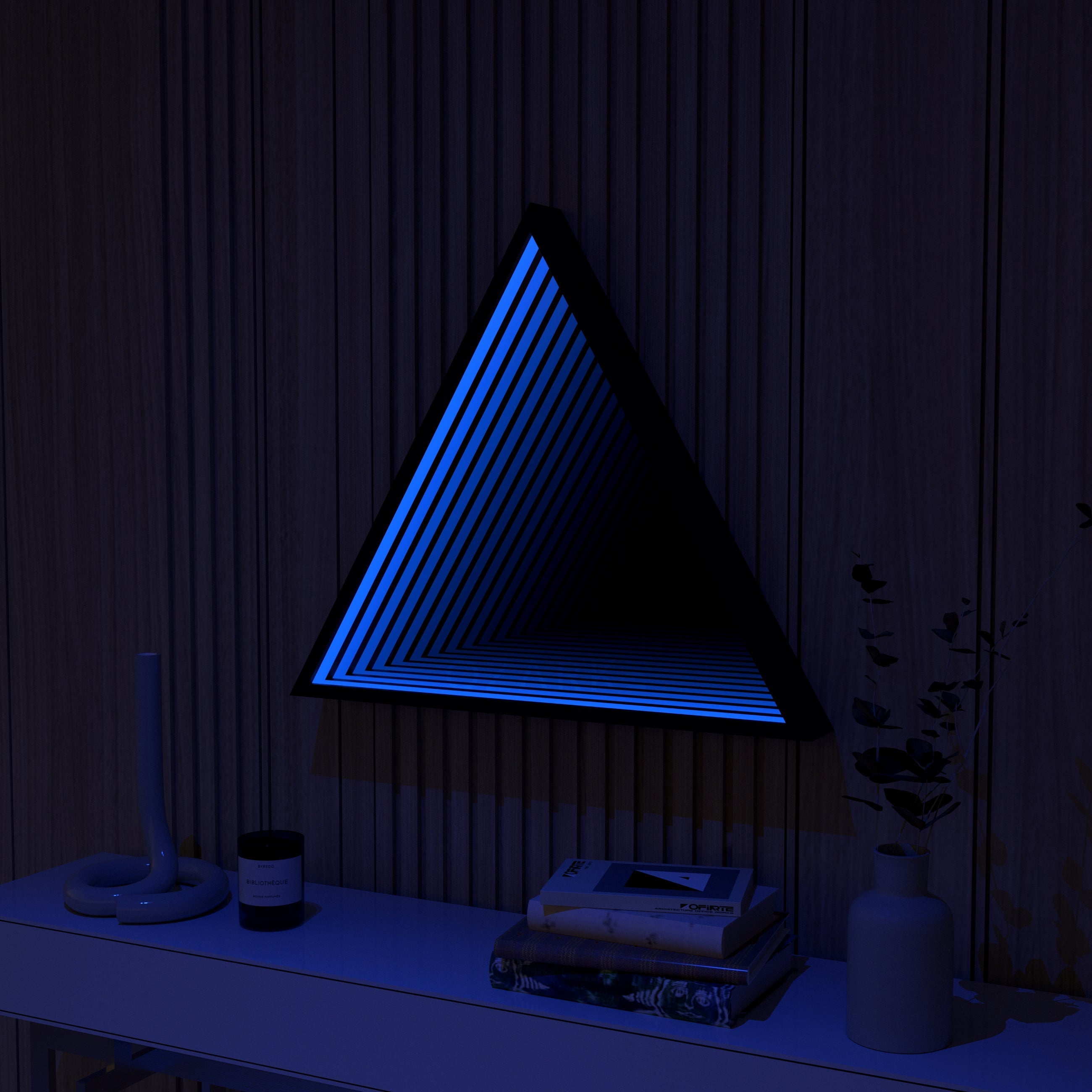 3D Triangel Oändlighet Spegel Vägglampa