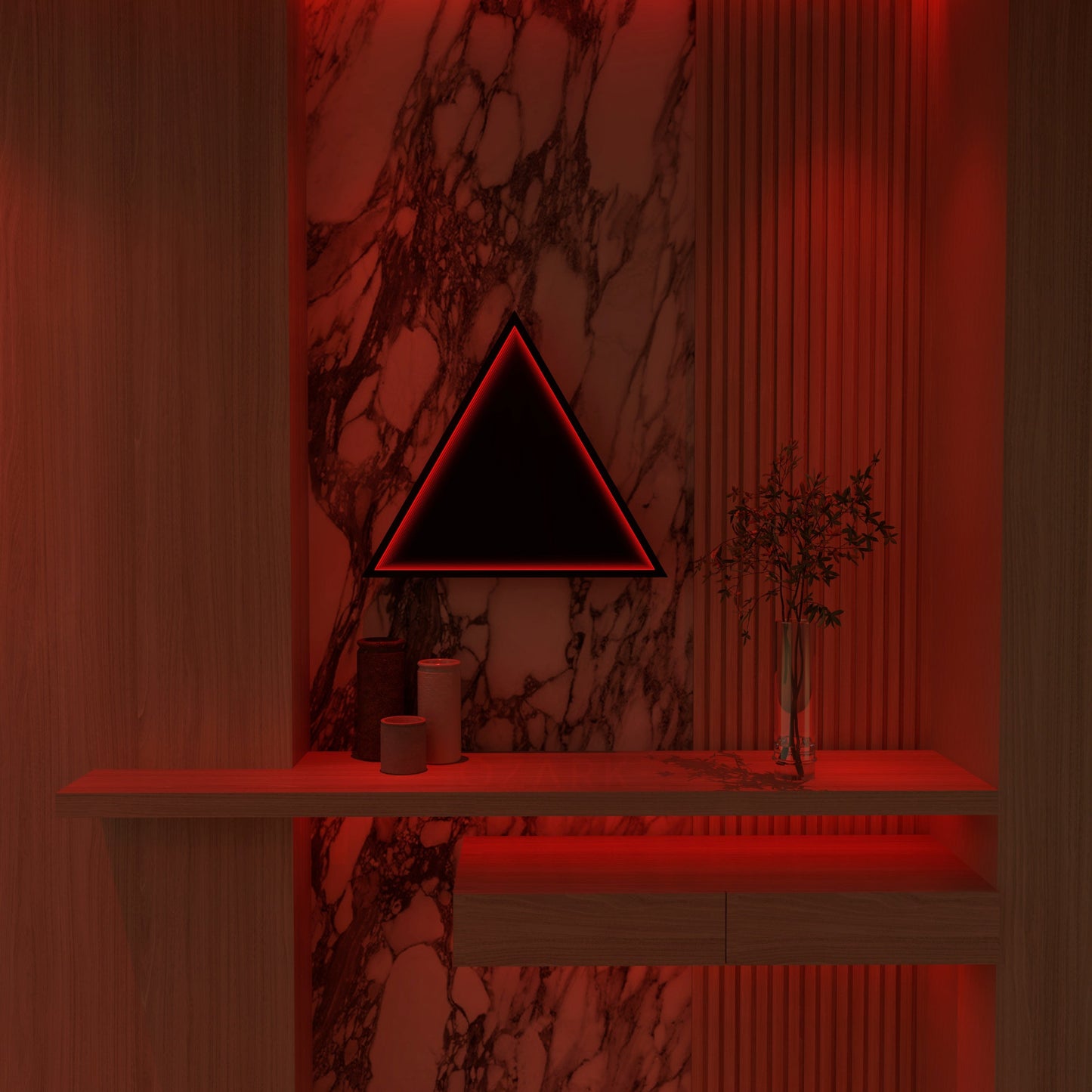 3D Triangel Oändlighet Spegel Vägglampa