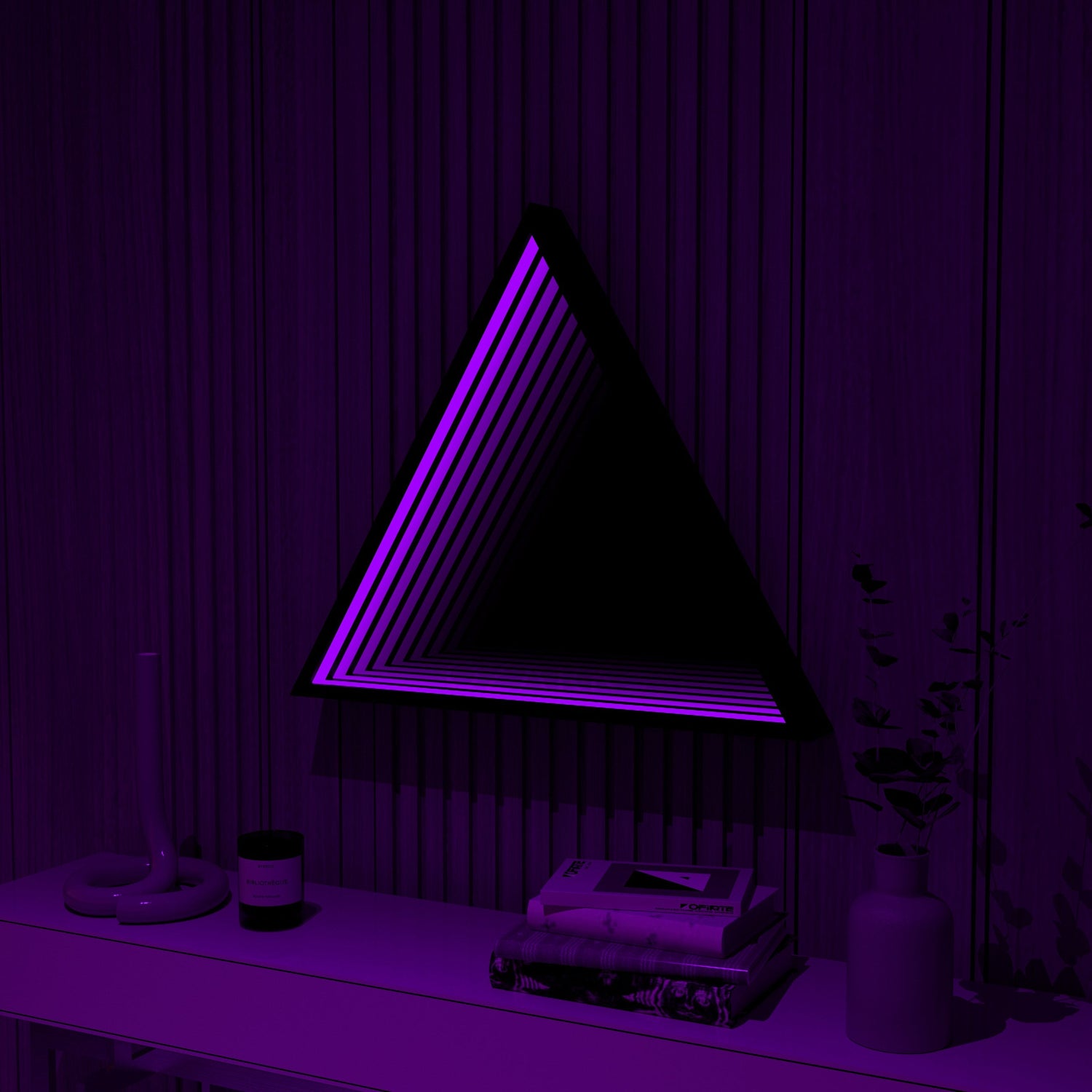 3D Triangel Oändlighet Spegel Vägglampa