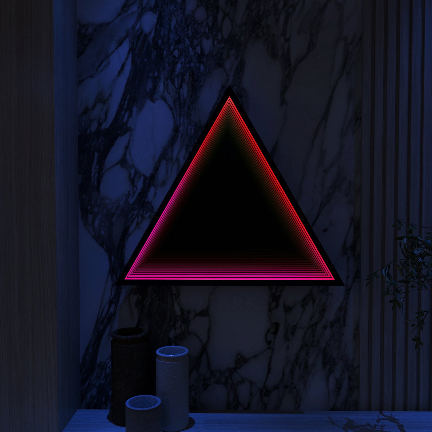 3D Triangel Oändlighet Spegel Vägglampa